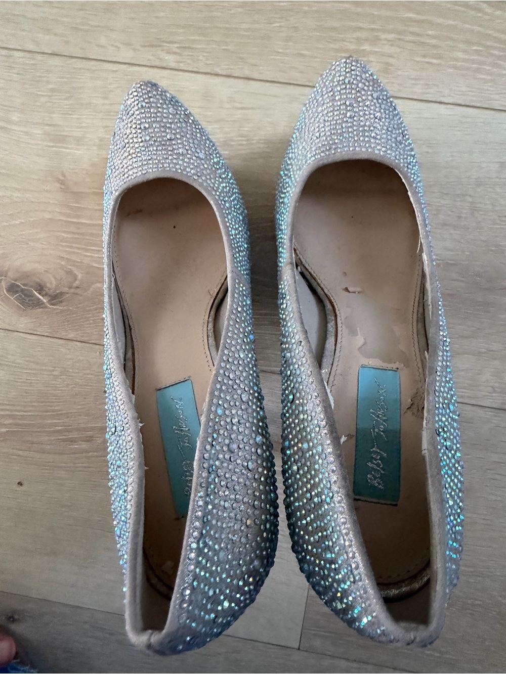 Betsey Johnson WISH Platform Wedding Crystals Bling Daffodil Pump Shoes 10 US - Picture 4 of 8